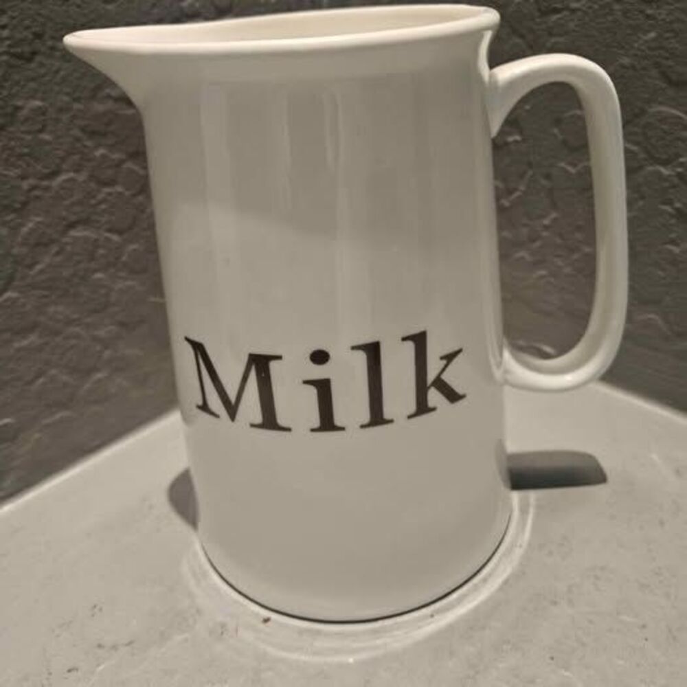 Ceramic White Milk Pitcher Grace's Teaware 7"